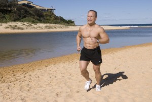 A light jog on a local beach .... 