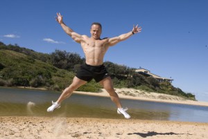 Having fun with a star jump! Live each day like you are dying to live. Vv.