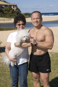 Photo op with a local resident and her dog. Lovely.