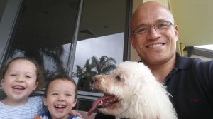 My kids and I with Ruby the Dog. They just adore each other. Choose to spend time with your kids, not 'quality time'. 