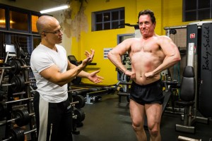 Chris doing a "Front-lat spread". Almost 50 years old and looking and feeling better than he has ever felt in his life so far. Well done Chris!